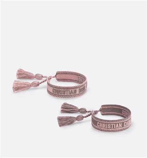 Set di bracciali J'Adior Cotone rosa e grigio 